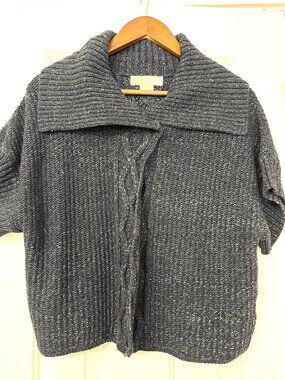 Michael Kors heather grey knitted cropped cardigan, size L